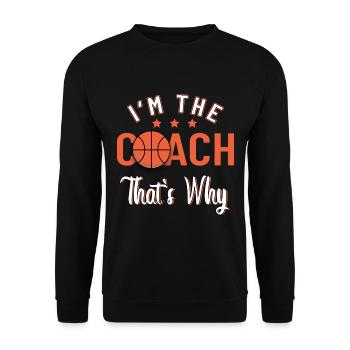 Basketball Trainer Coach - Unisex Pullover - Schwarz - Vorne - Alina (178cm) & Michal (187cm)