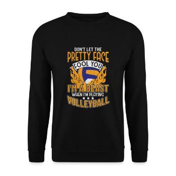Volleyball Volleyballer - Unisex Pullover - Schwarz - Vorne - Alina (178cm) & Michal (187cm)