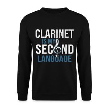 Instrument à vent clarinette - Sweat-shirt Unisexe - noir - Devant - Alina (178cm) & Michal (187cm)