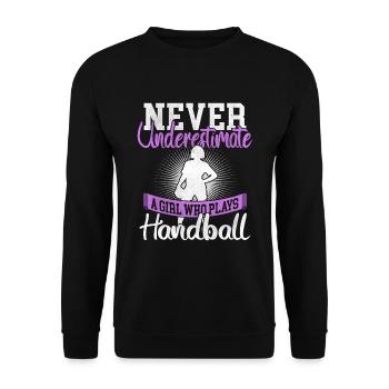 Handballer Handball - Unisex Sweatshirt - black - Front - Alina (178cm) & Michal (187cm)