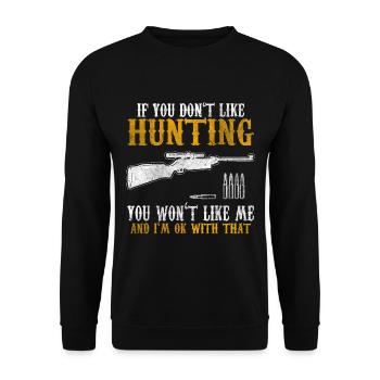 Hunters hunting hunting - Unisex Sweatshirt - black - Front - Alina (178cm) & Michal (187cm)