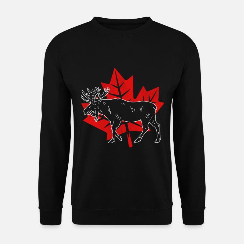 Canadian Elk Canada Drapeau Canada Feuille d'érable - Sweat-shirt Unisexe - noir