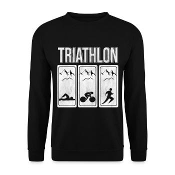 Natation vélo course triathlon triathlon - Sweat-shirt Unisexe - noir - Devant - Alina (178cm) & Michal (187cm)