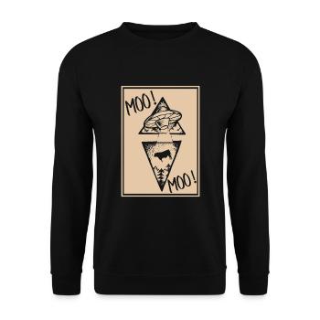Cow cows - Unisex Sweatshirt - black - Front - Alina (178cm) & Michal (187cm)