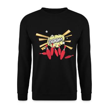 Bowling Ball Bowling Bowling Bowling Strike - Unisex Sweatshirt - black - Front - Alina (178cm) & Michal (187cm)