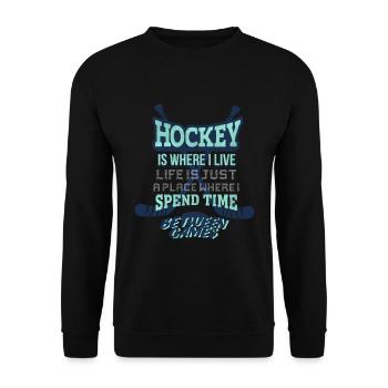 Ice hockey Ice hockey Hockey player Hockey team - Unisex Sweatshirt - black - Front - Alina (178cm) & Michal (187cm)