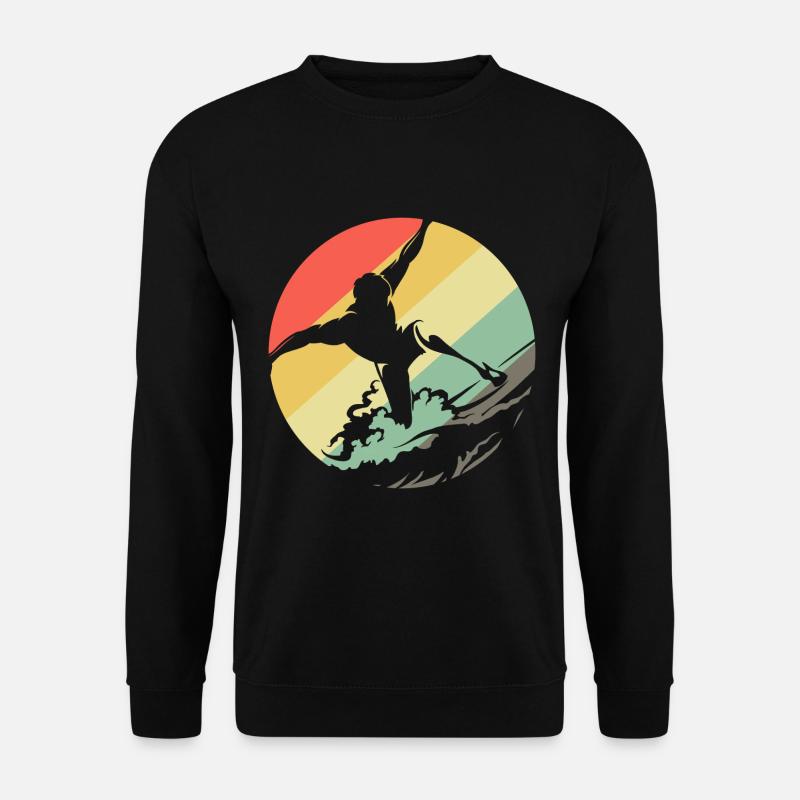 Surf Surf Surf Surf Retro Waves - Sweat-shirt Unisexe - noir