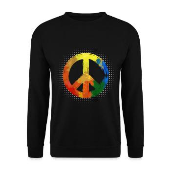 Hippie Hippie Movement Peace Movement Peace - Unisex Sweatshirt - black - Front - Alina (178cm) & Michal (187cm)
