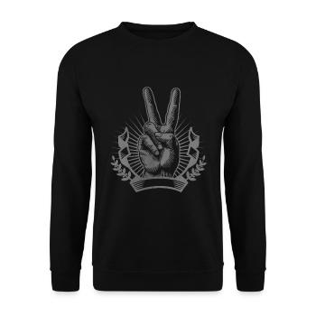 Peace Peace Sign Mouvement de la paix Hippie - Sweat-shirt Unisexe - noir - Devant - Alina (178cm) & Michal (187cm)