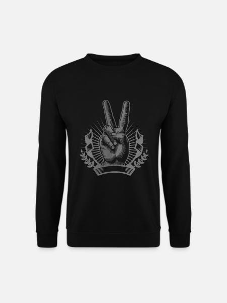 Peace Peacezeichen Friedensbewegung Hippie - Unisex Pullover - Schwarz