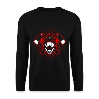 Firefighter Firefighter woman Firefighters - Unisex Sweatshirt - black - Front - Alina (178cm) & Michal (187cm)