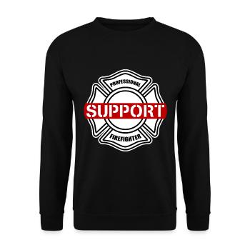 Firefighter Firefighter Firefighter - Unisex Sweatshirt - black - Front - Alina (178cm) & Michal (187cm)