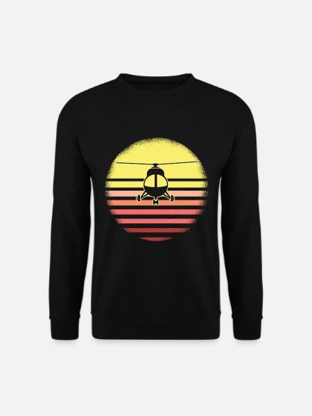 Retro helicopter pilot - Unisex Sweatshirt - black