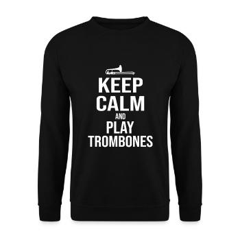 trombone - Sweat-shirt Unisexe - noir - Devant - Alina (178cm) & Michal (187cm)