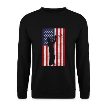 Trompette USA - Sweat-shirt Unisexe - noir - Devant - Alina (178cm) & Michal (187cm)