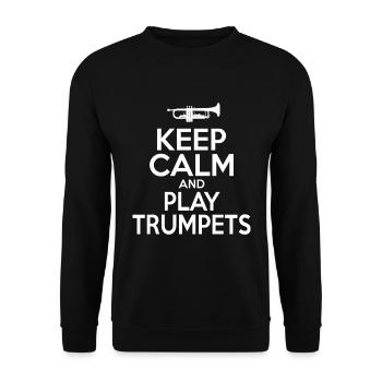 Keep Calm Trumpet - Sweat-shirt Unisexe - noir - Devant - Alina (178cm) & Michal (187cm)