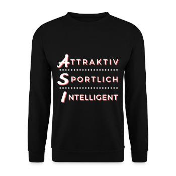 ASI - Attraktiv Sportlich Intelligent - Unisex Pullover - Schwarz - Vorne - Alina (178cm) & Michal (187cm)