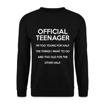 Official teenager - Unisex Sweatshirt - black - Front - Alina (178cm) & Michal (187cm)