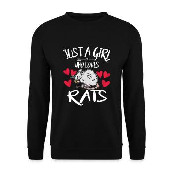 rat - Sweat-shirt Unisexe - noir - Devant - Alina (178cm) & Michal (187cm)