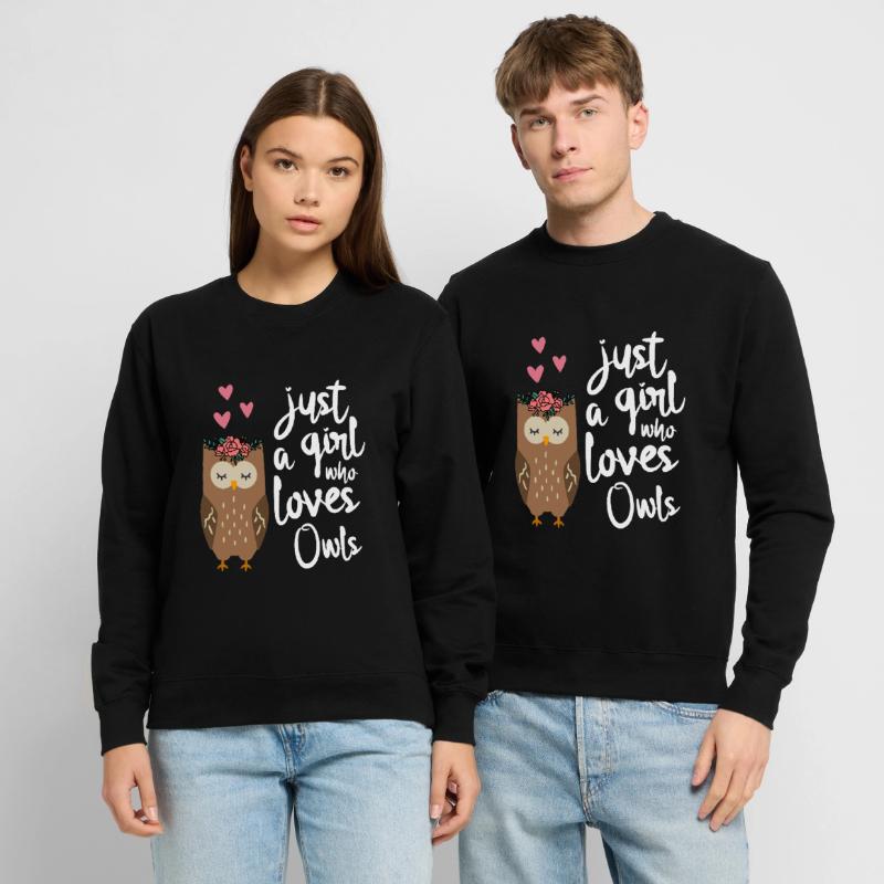 Eule Nur ein Mädchen dass Eulen liebt Unisex Pullover