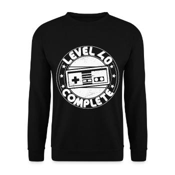 40e anniversaire niveau 40 Complete 40 ans cadeau - Sweat-shirt Unisexe - noir - Devant - Alina (178cm) & Michal (187cm)