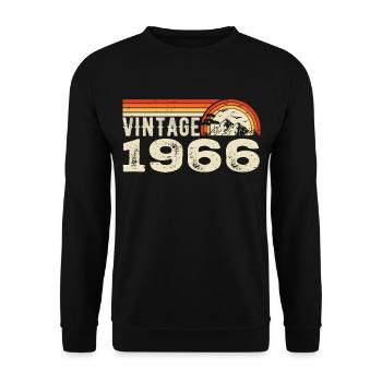 Vintage 1966 Birthday Gift 1966 Retro 1966 - Unisex Sweatshirt - black - Front - Alina (178cm) & Michal (187cm)