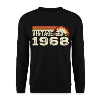 Vintage 1968 Cadeau Anniversaire 1968 Rétro 1968 - Sweat-shirt Unisexe - noir - Devant - Alina (178cm) & Michal (187cm)