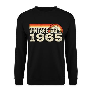 Vintage 1965 Birthday Gift 1965 Retro 1965 - Unisex Sweatshirt - black - Front - Alina (178cm) & Michal (187cm)