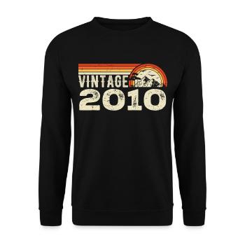 Vintage 2010 Cadeau Anniversaire 2010 Rétro 2010 - Sweat-shirt Unisexe - noir - Devant - Alina (178cm) & Michal (187cm)