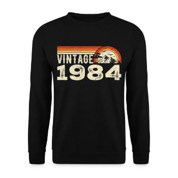 Vintage 1984 Birthday Gift 1984 Retro 1984 - Unisex Sweatshirt - black - Front - Alina (178cm) & Michal (187cm)
