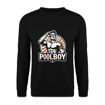 Poolboy , Bademeister , Rettungsschwimmer , Swimmi - Unisex Pullover - Schwarz - Vorne - Alina (178cm) & Michal (187cm)
