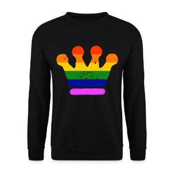 LGBT Gay Pride Crown Crown CSD Rainbow - Sweat-shirt Unisexe - noir - Devant - Alina (178cm) & Michal (187cm)