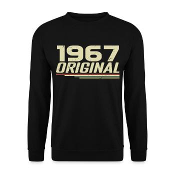 Né en 1967 Vintage 1967 Anniversaire Rétro 1967 - Sweat-shirt Unisexe - noir - Devant - Alina (178cm) & Michal (187cm)