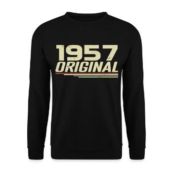 Born in 1957 Vintage 1957 Retro Anniversary 1957 - Unisex Sweatshirt - black - Front - Alina (178cm) & Michal (187cm)