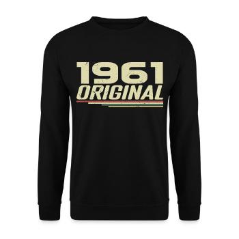 Né en 1961 Vintage 1961 Anniversaire Rétro 1961 - Sweat-shirt Unisexe - noir - Devant - Alina (178cm) & Michal (187cm)