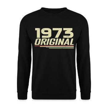 Born in 1973 Vintage 1973 Retro Birthday 1973 - Unisex Sweatshirt - black - Front - Alina (178cm) & Michal (187cm)