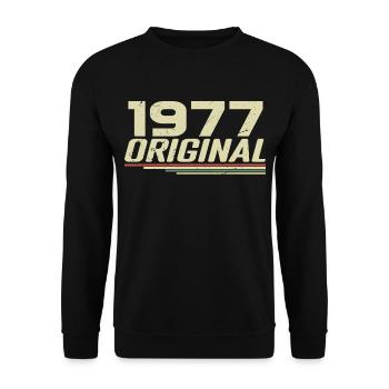 Né en 1977 Vintage 1977 Anniversaire Rétro 1977 - Sweat-shirt Unisexe - noir - Devant - Alina (178cm) & Michal (187cm)