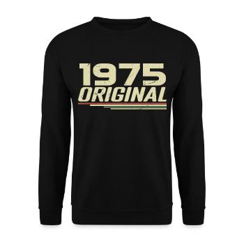 Né en 1975 Vintage 1975 Anniversaire Rétro 1975 - Sweat-shirt Unisexe - noir - Devant - Alina (178cm) & Michal (187cm)