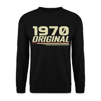 Né en 1970 Vintage 1970 Anniversaire Rétro 1970 - Sweat-shirt Unisexe - noir - Devant - Alina (178cm) & Michal (187cm)