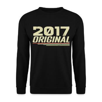 Né en 2017 Vintage 2017 Anniversaire Rétro 2017 - Sweat-shirt Unisexe - noir - Devant - Alina (178cm) & Michal (187cm)