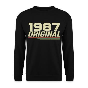 Né en 1987 Vintage 1987 Anniversaire Rétro 1987 - Sweat-shirt Unisexe - noir - Devant - Alina (178cm) & Michal (187cm)