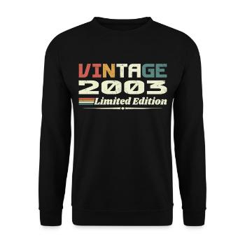 Vintage 2003 Cadeau 2003 Anniversaire 2003 Retro - Sweat-shirt Unisexe - noir - Devant - Alina (178cm) & Michal (187cm)