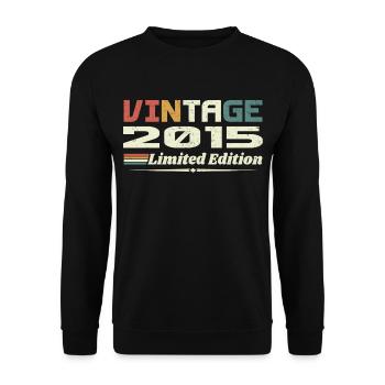 Vintage 2015 Gift 2015 Anniversary 2015 Retro - Unisex Sweatshirt - black - Front - Alina (178cm) & Michal (187cm)