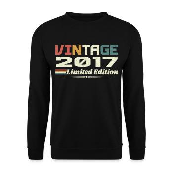Vintage 2017 Gift 2017 Retro Birthday 2017 - Unisex Sweatshirt - black - Front - Alina (178cm) & Michal (187cm)