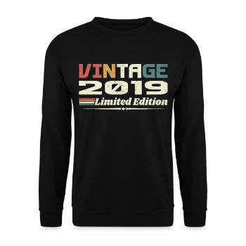 Vintage 2019 Gift 2019 Birthday 2019 Retro - Unisex Sweatshirt - black - Front - Alina (178cm) & Michal (187cm)