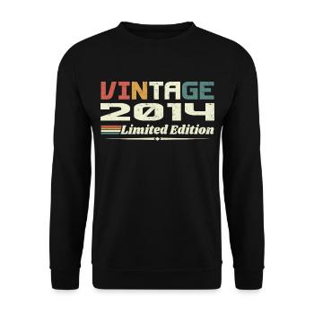 Vintage 2014 Gift 2014 Retro Birthday 2014 - Unisex Sweatshirt - black - Front - Alina (178cm) & Michal (187cm)