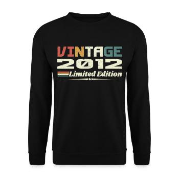Vintage 2012 Gift 2012 Birthday 2012 Retro - Unisex Sweatshirt - black - Front - Alina (178cm) & Michal (187cm)
