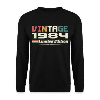 Vintage 1984 Cadeau 1984 Anniversaire 1984 Retro - Sweat-shirt Unisexe - noir - Devant - Alina (178cm) & Michal (187cm)
