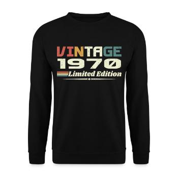 Vintage 1970's Gift 1970's Birthday 1970's Retro - Unisex Sweatshirt - black - Front - Alina (178cm) & Michal (187cm)