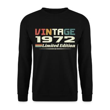 Vintage 1972 Cadeau 1972 Anniversaire 1972 Retro - Sweat-shirt Unisexe - noir - Devant - Alina (178cm) & Michal (187cm)